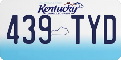 KY license plate 439TYD