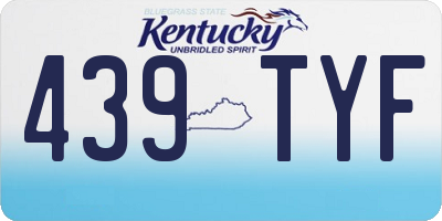 KY license plate 439TYF
