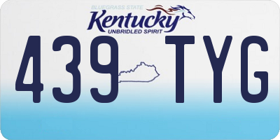KY license plate 439TYG