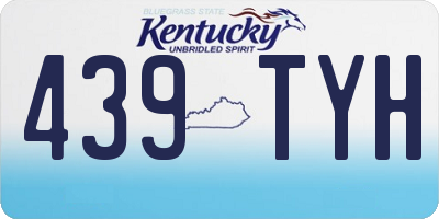 KY license plate 439TYH