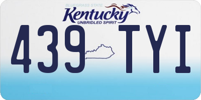 KY license plate 439TYI