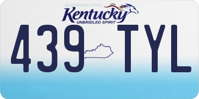 KY license plate 439TYL