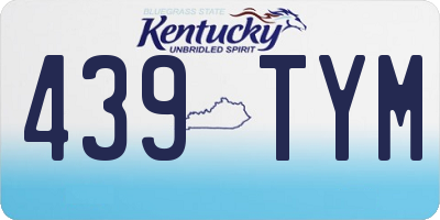 KY license plate 439TYM
