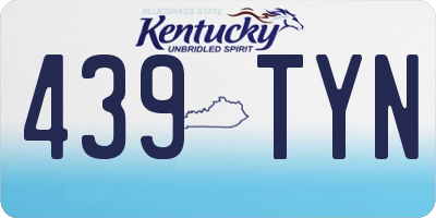 KY license plate 439TYN