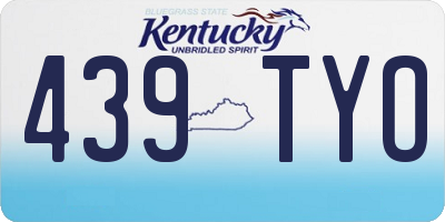 KY license plate 439TYO