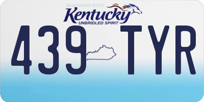 KY license plate 439TYR