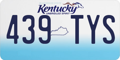 KY license plate 439TYS