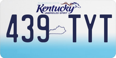 KY license plate 439TYT
