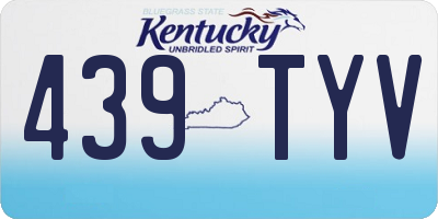 KY license plate 439TYV