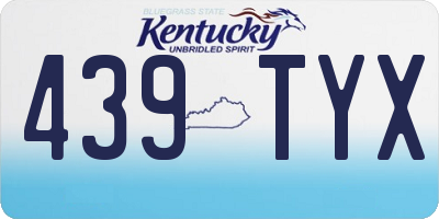 KY license plate 439TYX