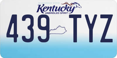 KY license plate 439TYZ