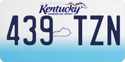 KY license plate 439TZN