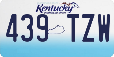 KY license plate 439TZW