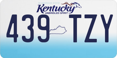 KY license plate 439TZY