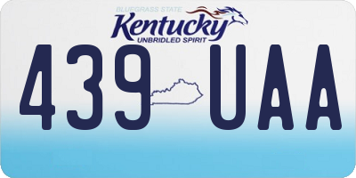 KY license plate 439UAA