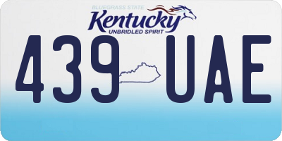 KY license plate 439UAE