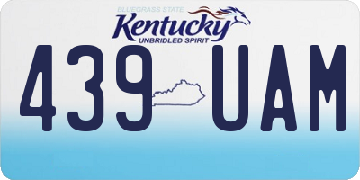 KY license plate 439UAM