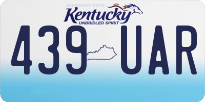 KY license plate 439UAR