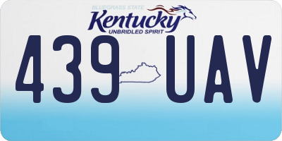 KY license plate 439UAV