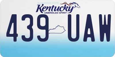 KY license plate 439UAW
