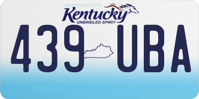 KY license plate 439UBA