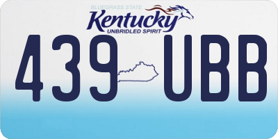 KY license plate 439UBB