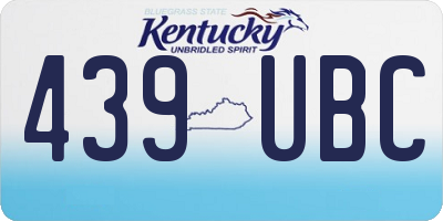 KY license plate 439UBC