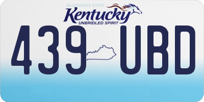KY license plate 439UBD