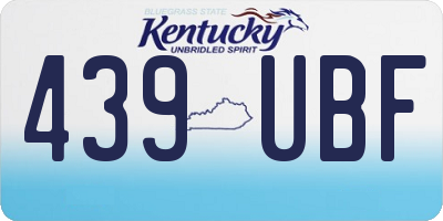 KY license plate 439UBF