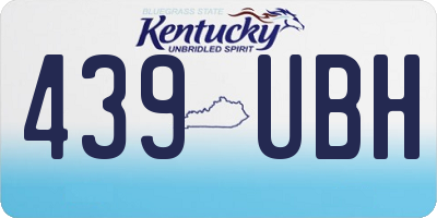 KY license plate 439UBH