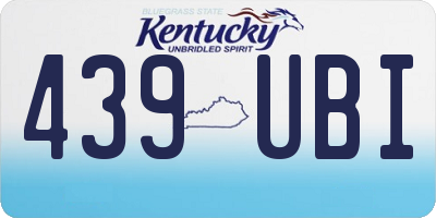 KY license plate 439UBI