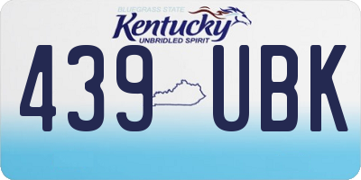 KY license plate 439UBK