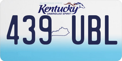 KY license plate 439UBL