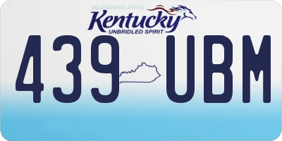 KY license plate 439UBM