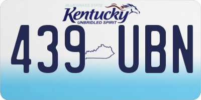 KY license plate 439UBN