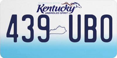 KY license plate 439UBO
