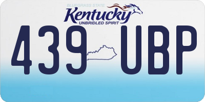 KY license plate 439UBP
