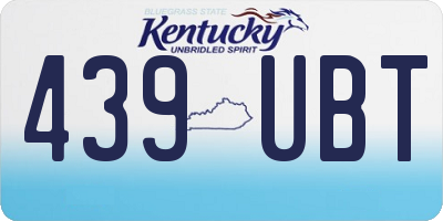KY license plate 439UBT