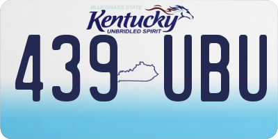 KY license plate 439UBU