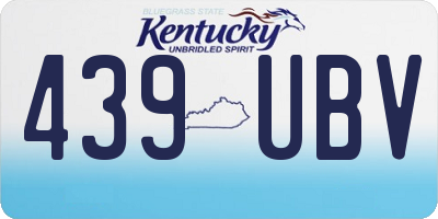 KY license plate 439UBV