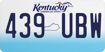 KY license plate 439UBW