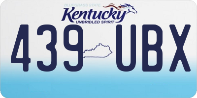 KY license plate 439UBX