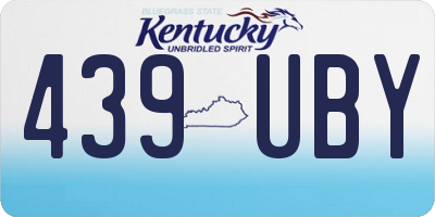 KY license plate 439UBY