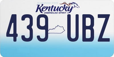 KY license plate 439UBZ