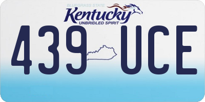 KY license plate 439UCE