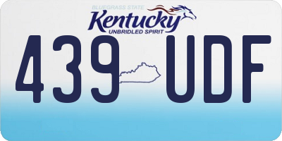 KY license plate 439UDF