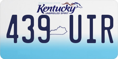 KY license plate 439UIR