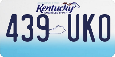 KY license plate 439UKO