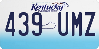 KY license plate 439UMZ