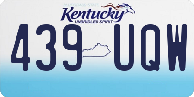 KY license plate 439UQW